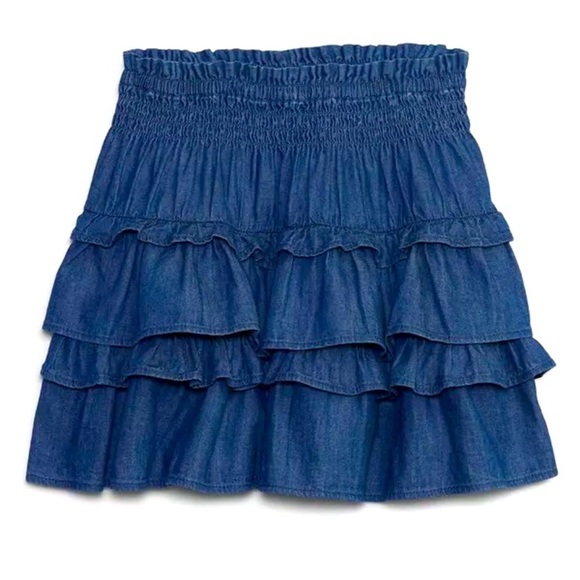 GAP X LOVESHACKFANCY Denim Ruffle Mini Skirt SOLD OUT ONLINE! - Picture 1 of 6